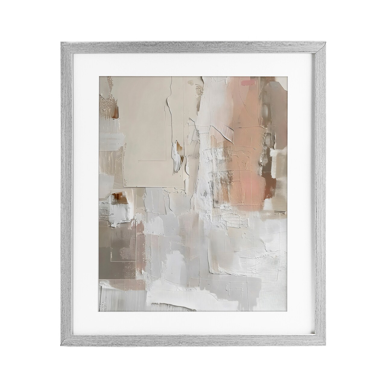 Stupell Industries Blush & Neutrals Abstract Framed Print Under Glass, design by Riley B